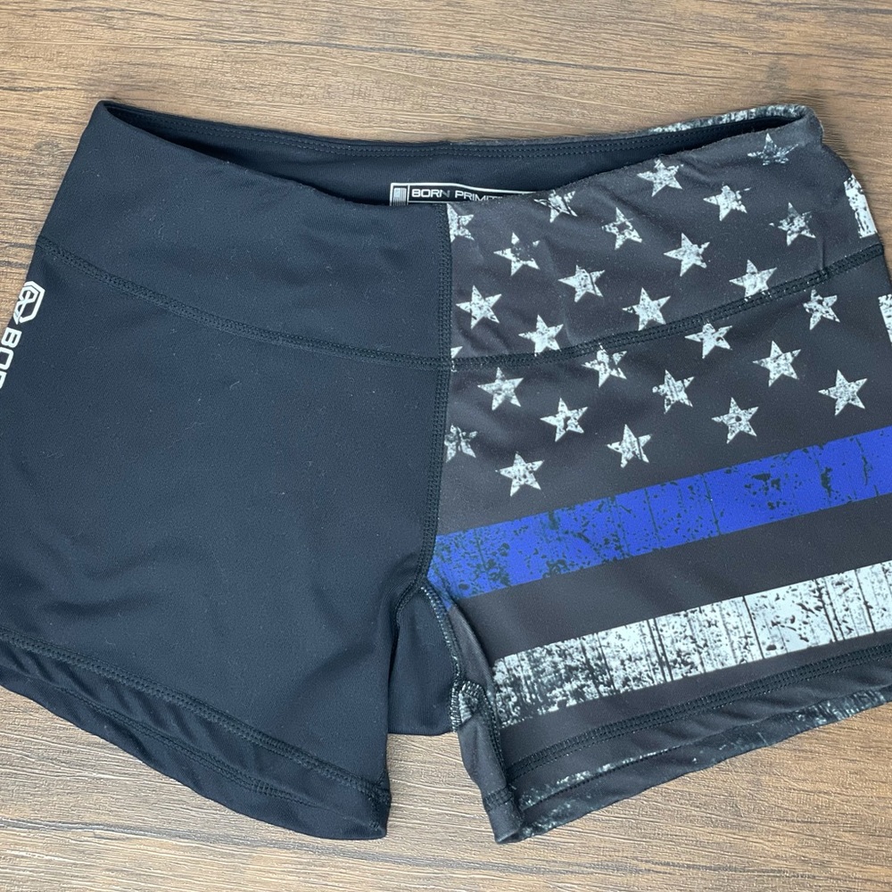 Born Primitive Thin Blue Line Double Take Booty Shorts